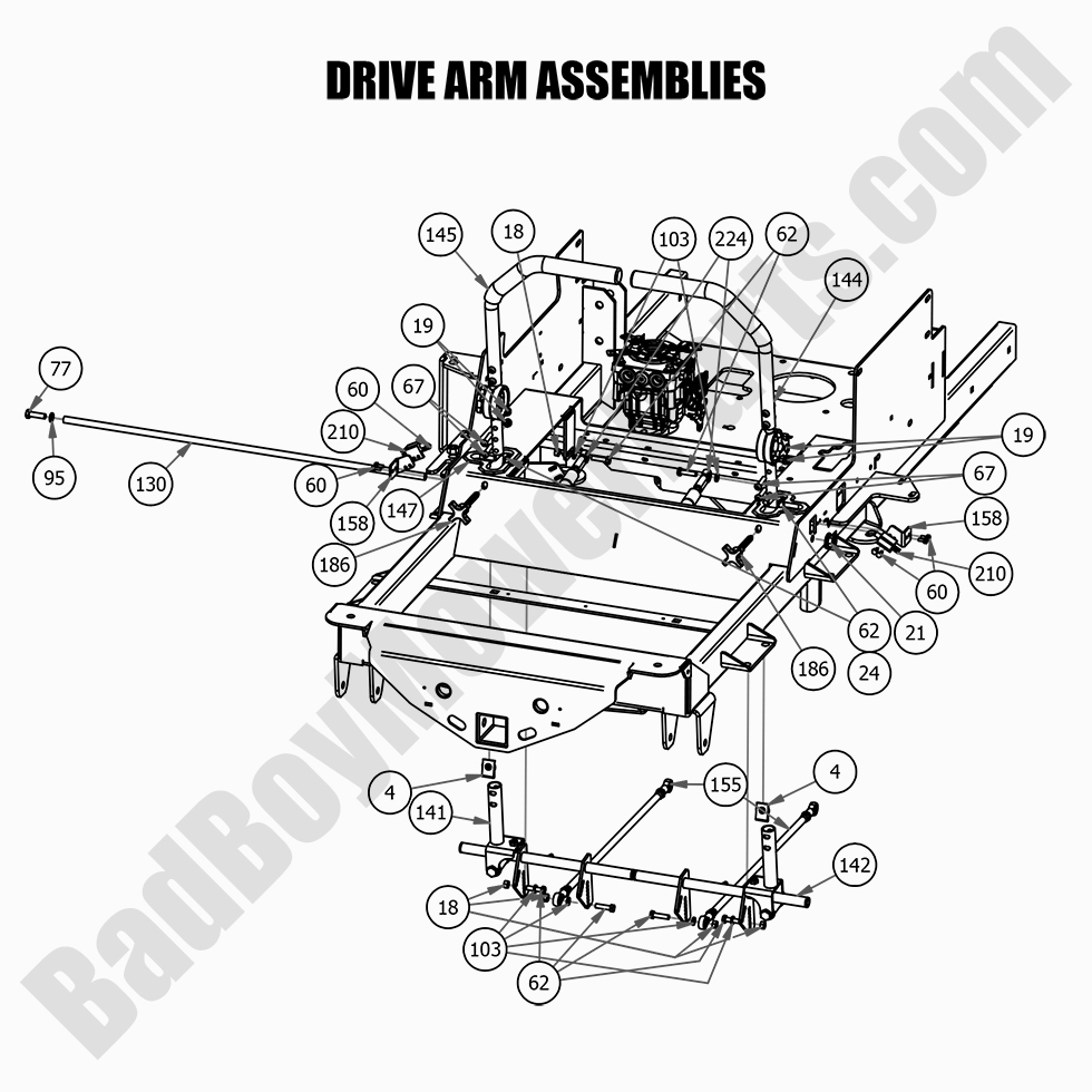 2669 - Bad Boy Mower Parts Lookup > 2021 > Rogue > Drive Arm Assemblies